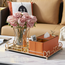 Household multifunctional tissue extraction tissue box European luxury living room coffee table remote control storage box decoration vase set