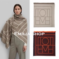 Spot Toteme Como scarf 21 autumn and winter geometric square towel classic logo wool cashmere double-sided shawl