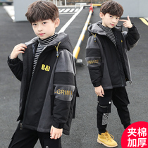 Childrens clothing boys autumn and winter clothing cotton coat big children 10 years old 11 boys cotton clothes 12 thick clothes handsome 13