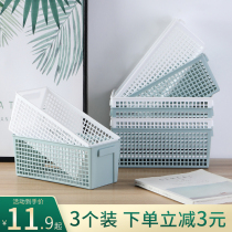 Portable rectangular plastic frame hollowed-out basket Basket Sub storage basket Miscellaneous Box Tabletop Snack Containing basket Kitchen
