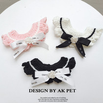 Pet cat dog hand-woven mid-ancient style high-grade small fragrant wind collar knitted bib mouth scarf scarf