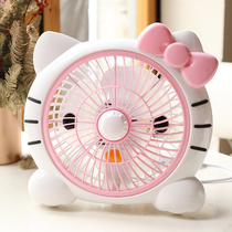 Cartoon Hello Kitty small fan Dormitory student mini bed electric fan Desktop bedside cute children fan