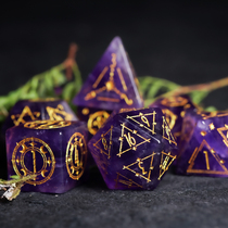 Natural amethyst running group dice COC dice DND dice dice crulu running group TRPG dice Gimi brand custom