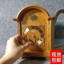 Western antique oak old-fashioned mechanical clock mantel clock German movement old objects ornaments normal when decorated