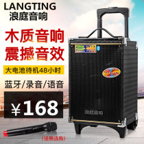 Langting outdoor 8-inch square dance high-power portable lithium battery mobile speaker plug-in carla pole promotional audio