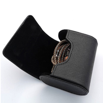 Genuine leather portable packet data line finishing box plus coarse line headphones containing cow leather anti-pressure small box creative protective sleeve