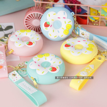 Donut silicone coin purse Student storage wallet Cute small fresh headset bag Children and girls pendant