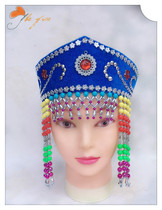 Mongolian headdress female dance performance adult children adjustable hat lady without top Mongolian hat Xinjiang hat