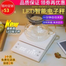 Special hand brewing coffee weighing electronic scale rechargeable bar table Italian hand punching weighing belt timing accurate 0 1G