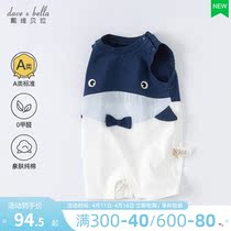 Davibella 2022 summer dress new child clothes newborn conjoined mens baby climbing to suit foreign air khaclothes short climb