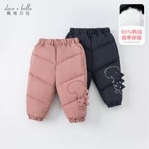 Davibella childrens clothing winter clothing boy foreign air down pants girl baby warm pants external to wear