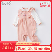 David Bella children's clothing 2022 spring clothing new newborn climbing clothing baby girl foreign style casual jumpsuit