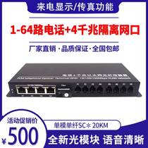 1 Road 2 roads 4 roads 8 roads 16 roads 32 roads 48 roads 64 channels telephone optical transceiver with 4 Gigabit independent network transceiver