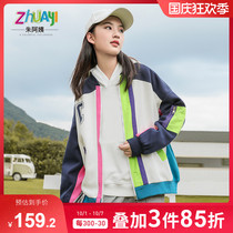 Girls Coat Baseball Clothing Western Style Patchwork Contrast Color Childrens Clothing 2021 Autumn New Children Korean Spring and Autumn Coats