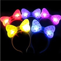 Dot luminous bow hairband Micro-business toy push scan code small gift Concert hairband night market supply