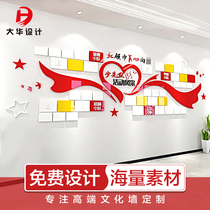 Cultural wall design custom children learn Lei Feng good example Creative three-dimensional decoration Chinese style background wall wall stickers
