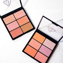 Korea 3CE 10th Anniversary Limited Edition Six Color Blush Lip Buccal Plate 6 Color Apricot Orange Powder Peach Highlight Nose Shadow