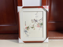 Pure handmade new boutique Suzhou embroidery painting Su embroidery finished hanging painting porch decorative painting 3040 Yan Bolong flowers and birds