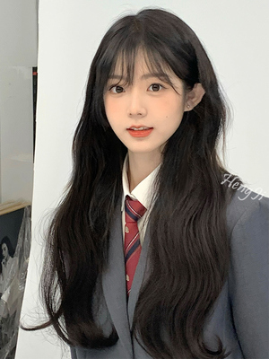 taobao agent Humming wig female long hair, big wave long curly curly lolita natural air bangs wigs full header wig