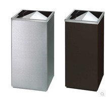 Stainless steel trash can Hotel lobby vertical clamshell direct cast seat peel bucket large square with inner bucket