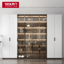 TATA Wooden Door Customized Modern Wardrobe Closet Cabinet Home Cabinet Shoe Cabinet Large Capacity Household Aluminum Alloy Cabinet Door