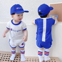 Baby short sleeve suit Summer men and women Tide Suits Pure Cotton Sports Baby Summer Clothes Two Sets Cute Super Cute