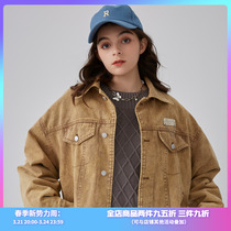 Small second tide club SPEAR YOUTH coffee wash embroidered denim jacket mens and womens loose couple jacket top