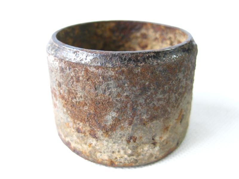 At the end of the Qing Peoples Republic of China cast iron embedded in the original wooden column portable ghee lamp diameter 5.2cm ancient objects folk collection nostalgia