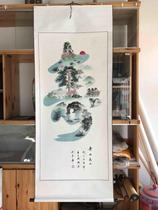 Shouzi landscape painting traditional Chinese painting freehand brushwork Jiangnan landscape life pictograph fushou old man birthday gift living room decorative painting