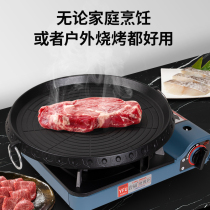 Korean non-stick baking tray Maifanitum coated barbecue tray cassette barbecue tray outdoor barbecue tray round