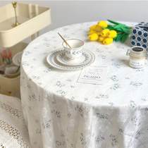 ins wind lilac tablecloth Pastoral fresh lace Floral tablecloth Placemat coffee table table cloth Shooting props cloth