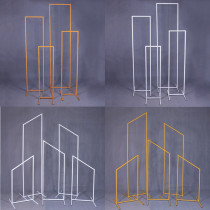 Wedding New wrought iron screen long square frame wedding stage decoration background frame geometric box decoration wedding props