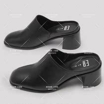 E8 By Miista new leather thick middle heel square head retro comfortable and elegant Muller womens sandals