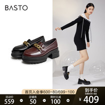 Thyme 2022 Spring new Inn Wind Pine Pastry Thick Bottom Round Head High Heels Lefoe Shoes Single Shoe Woman WNR09AA2