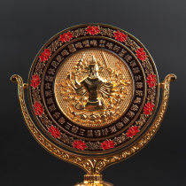 Tibetan Tantric ritual supplies Gilt painted Zhunti Buddha mother Zhunti mirror altar evil decoration