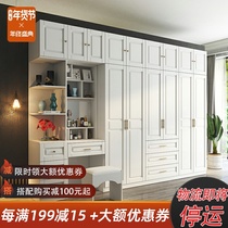 Wardrobe home Modern simple economy European whole with dressing table bedroom cabinet wooden assembly big wardrobe