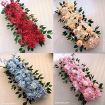 New wedding wedding flower row flower decoration flower wedding road guide road guide flower art high-end road guide Roman column Road