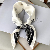 Cashew flower small square scarf silk scarf thin scarf women's hair tie hair tie with shirt spring and autumn winter foreign style fashion