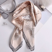 Small square female summer Joker decoration small silk scarf retro temperament lace small scarf foreign fashion silk scarf