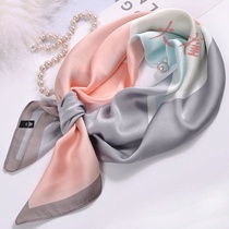 Small square scarf female ins small neck scarf summer neck scarf decoration autumn and winter all-match thin silk small silk scarf