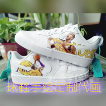  White shoes af1 sneakers come to the picture to paint DIY Kobe basketball star custom AJ1 mens shoes hand-painted graffiti change color AIR