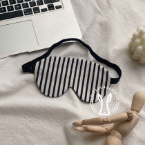 lovfelu simple Joker classic black and white striped thin non-pressure eye single silk eye mask sleep shading