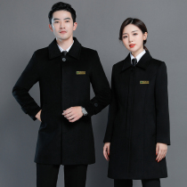 Front desk overalls woolen coat medium long female professional wear Hotel manager woolen coat sales office autumn and winter Men