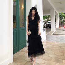 2021 new fashion temperament slim small black group light mature style fashion White Platycodon dress female summer