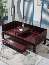  Arhat bed solid wood New Chinese SOFA Golden rosewood furniture small apartment Modern Zen living room carved bed