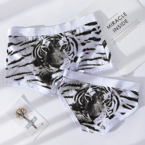 Couple underwear set pure cotton new tiger print mens boxer girls triangle sexy trend cartoon
