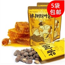 Full 5 bags of Korean imported Toms Tom Honey Butter Almond kernel Nuts Padan wood 35g non-almonds