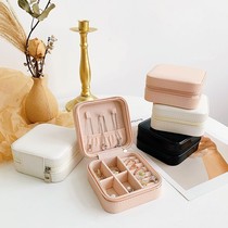 Japanese portable jewelry box Womens small exquisite jewelry ring earrings earrings storage box high-end luxury travel