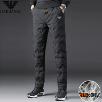 Chiamania 2021 New down pants men thick warm straight pants wear casual youth trousers