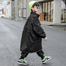 Boy plus velvet coat autumn and winter models for boys 2021 new childrens thick long windbreaker tide childrens clothing